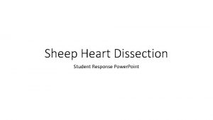 Sheep Heart Dissection Student Response Power Point Response