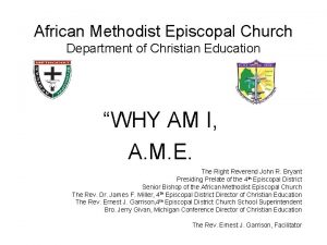 African Methodist Episcopal Church Department of Christian Education