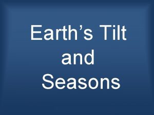 Earths Tilt and Seasons Axis imaginary line that