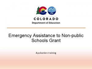 Emergency Assistance to Nonpublic Schools Grant Application training