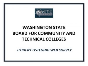 WASHINGTON STATE BOARD FOR COMMUNITY AND TECHNICAL COLLEGES