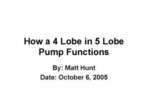 How a 4 Lobe in 5 Lobe Pump