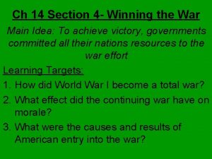 Ch 14 Section 4 Winning the War Main