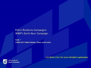 Public Relations Campaigns WWFs Earth Hour Campaign Week