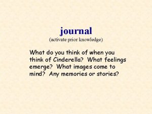 journal activate prior knowledge What do you think