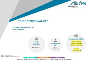 TUDE PERSONNALISE SYSTEME TRACABALITE LOG POUR LE PROJET