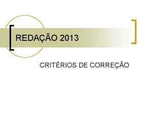 REDAO 2013 CRITRIOS DE CORREO 1 TTULO DO