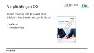 Verplichtingen OG Expert meeting IBR 15 maart 2021