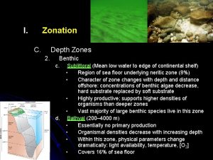 I Zonation C Depth Zones 2 Benthic c