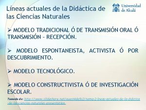 Lneas actuales de la Didctica de las Ciencias