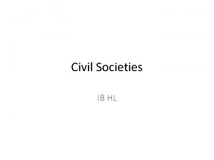 Civil Societies IB HL Definition A Civil Society