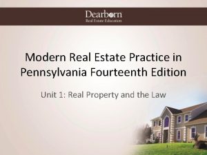 Modern Real Estate Practice in Pennsylvania Fourteenth Edition