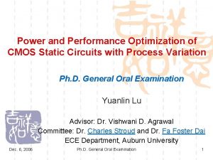 Power and Performance Optimization of CMOS Static Circuits