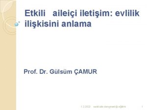 Etkili aileii iletiim evlilik ilikisini anlama Prof Dr