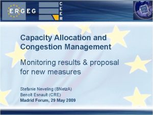 Capacity Allocation and Congestion Management Monitoring results proposal