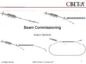 Beam Commissioning Adam Bartnik acb 20cornell edu CBETA