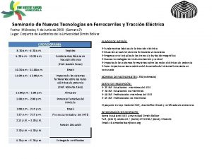 Seminario de Nuevas Tecnologas en Ferrocarriles y Traccin