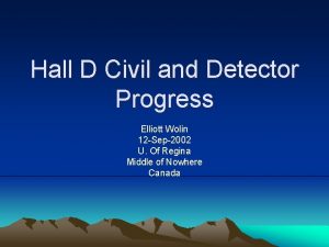 Hall D Civil and Detector Progress Elliott Wolin