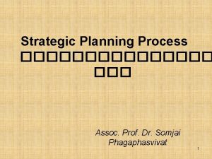 Strategic Planning Process Assoc Prof Dr Somjai Phagaphasvivat