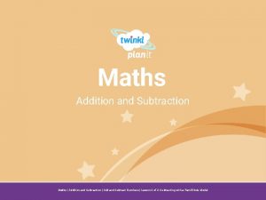 Maths Addition and Subtraction Year One Maths Addition