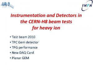 Instrumentation and Detectors in the CERNH 8 beam