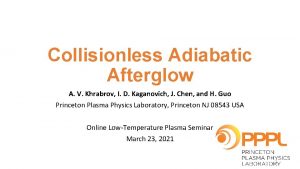 Collisionless Adiabatic Afterglow A V Khrabrov I D