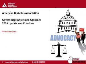 American Diabetes Association Government Affairs and Advocacy 2016