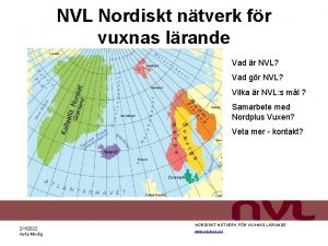 NVL Nordiskt ntverk fr vuxnas lrande Vad r