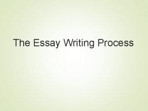 The Essay Writing Process A Recursive Process Writing