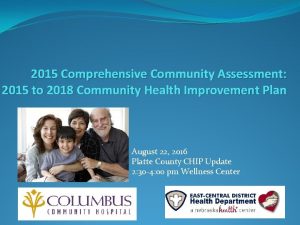 2015 Comprehensive Community Assessment 2015 to 2018 Community