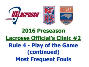 2016 Preseason Lacrosse Officials Clinic 2 Rule 4