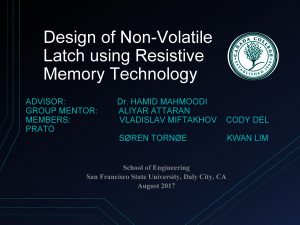 Design of NonVolatile Latch using Resistive Memory Technology