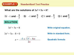 WarmUp 1 Exercises EXAMPLE Standardized Test Practice What