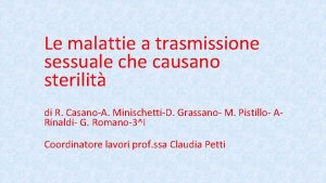 Le malattie a trasmissione sessuale che causano sterilit