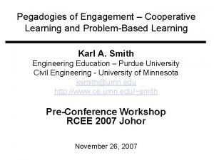 Pegadogies of Engagement Cooperative Learning and ProblemBased Learning