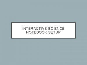 INTERACTIVE SCIENCE NOTEBOOK SETUP NUMBER EACH PAGE The