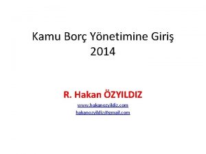 Kamu Bor Ynetimine Giri 2014 R Hakan ZYILDIZ