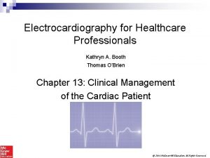 Electrocardiography for Healthcare Professionals Kathryn A Booth Thomas