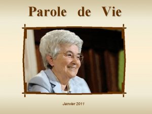 Parole de Vie Janvier 2011 La multitude de