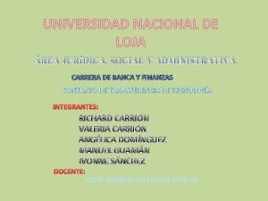 UNIVERSIDAD NACIONAL DE LOJA REA JURDICA SOCIAL Y