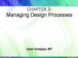 CHAPTER 3 Managing Design Processes Iwan Sonjaya MT