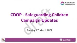 t f a r d CDOP Safeguarding Children