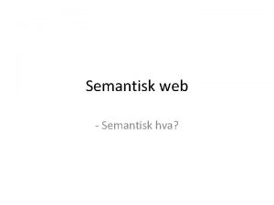 Semantisk web