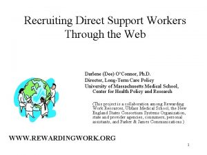 Recruiting Direct Support Workers Through the Web Darlene