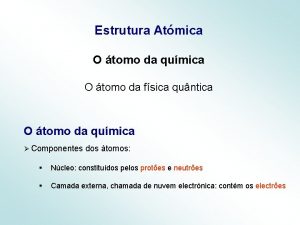 Estrutura Atmica O tomo da qumica O tomo