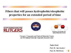 Fibers that will posses hydrophobicoleophobic properties for an