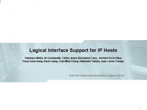 Logical Interface Support for IP Hosts Telemaco Melia