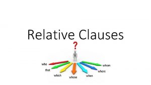 Relative Clauses Subject or Object Relative clauses give