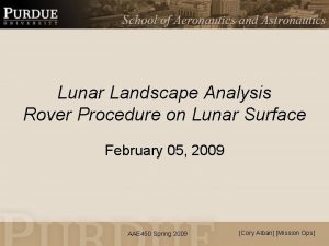 Lunar Landscape Analysis Rover Procedure on Lunar Surface