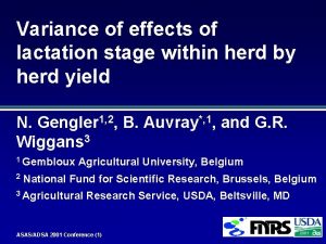 Variance of effects of lactation stage within herd